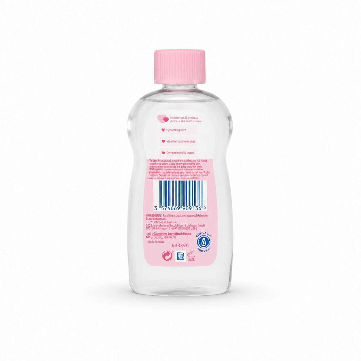Johnson's Baby Oil детское масло 300 мл - Обратная