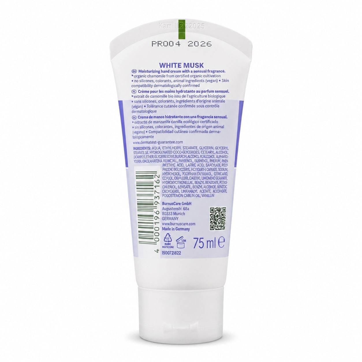 Kamill Hand Cream 75 мл White Musk - Обратная