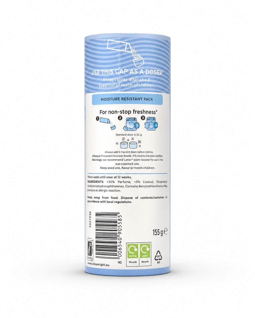 Lenor Cool Cotton парфюм для белья 155 г - Обратная