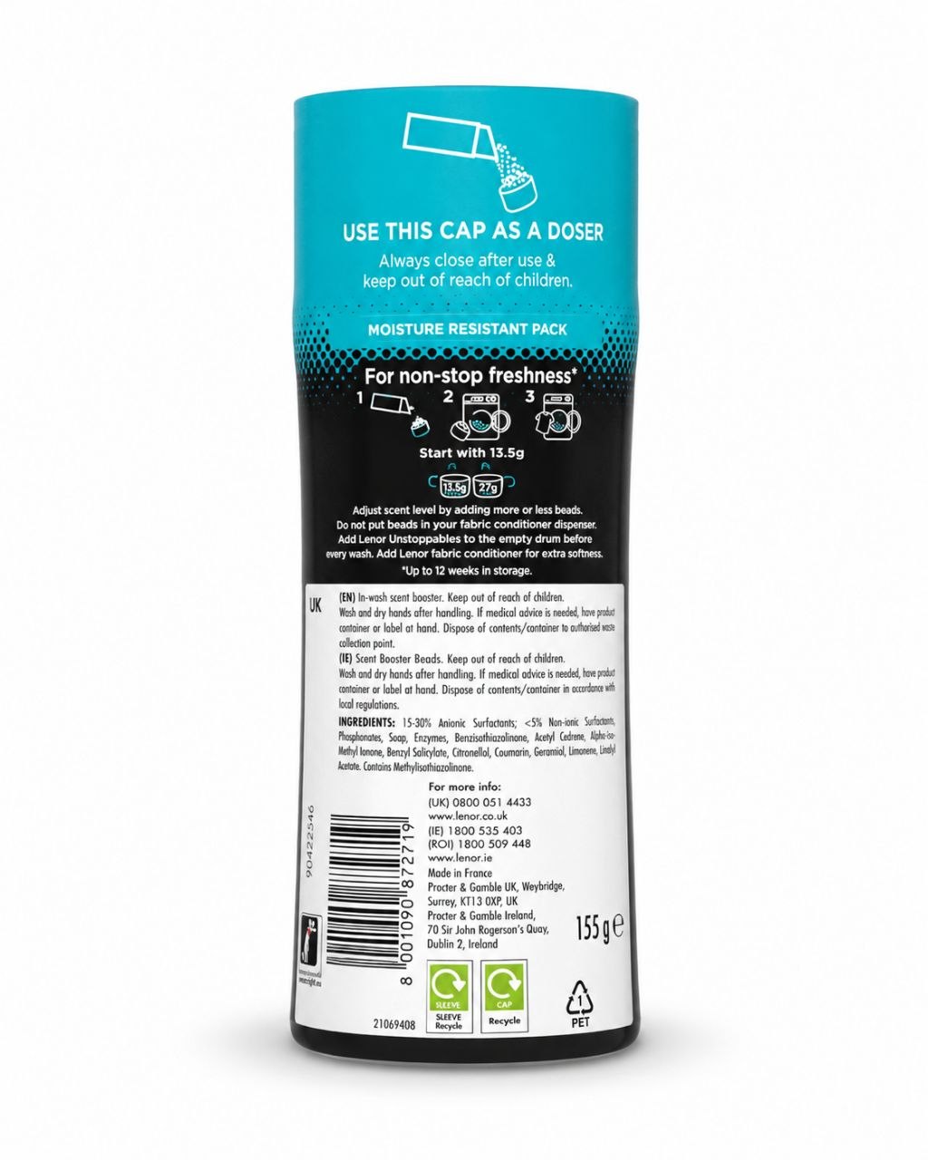 Lenor Fresh парфюм для белья 155 г - Обратная