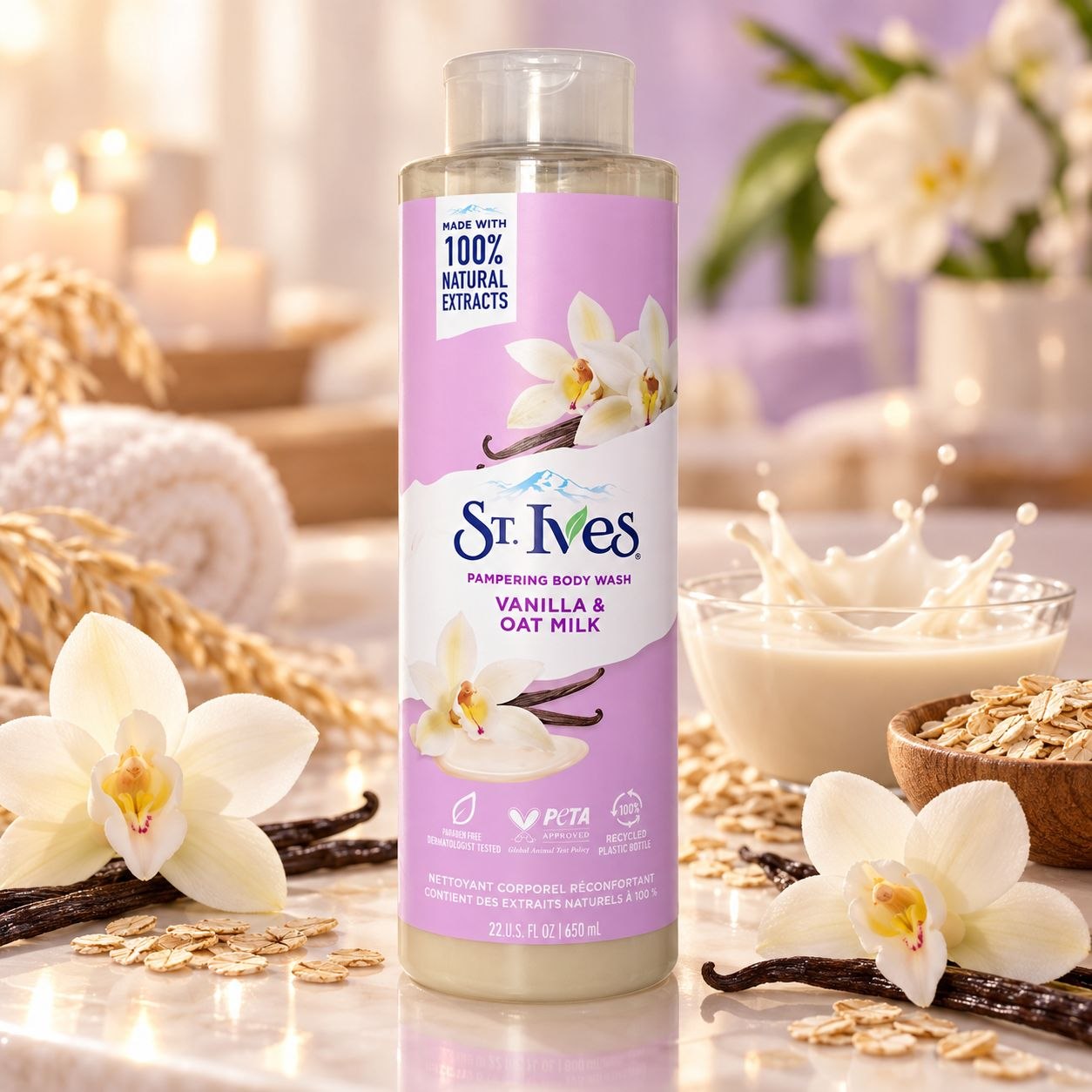 St. Ives Vanilla & Oat Milk гель для душа 650 мл