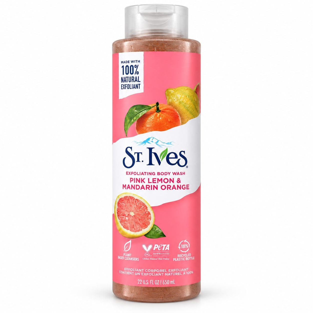 St. Ives Pink Lemon & Mandarin Orange гель-скраб для душа 650 мл - Обратная