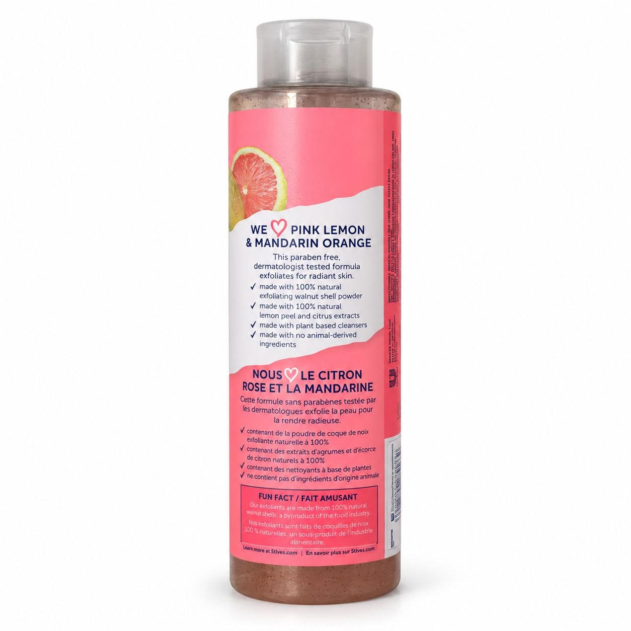 St. Ives Pink Lemon & Mandarin Orange гель-скраб для душа 650 мл - Лицевая