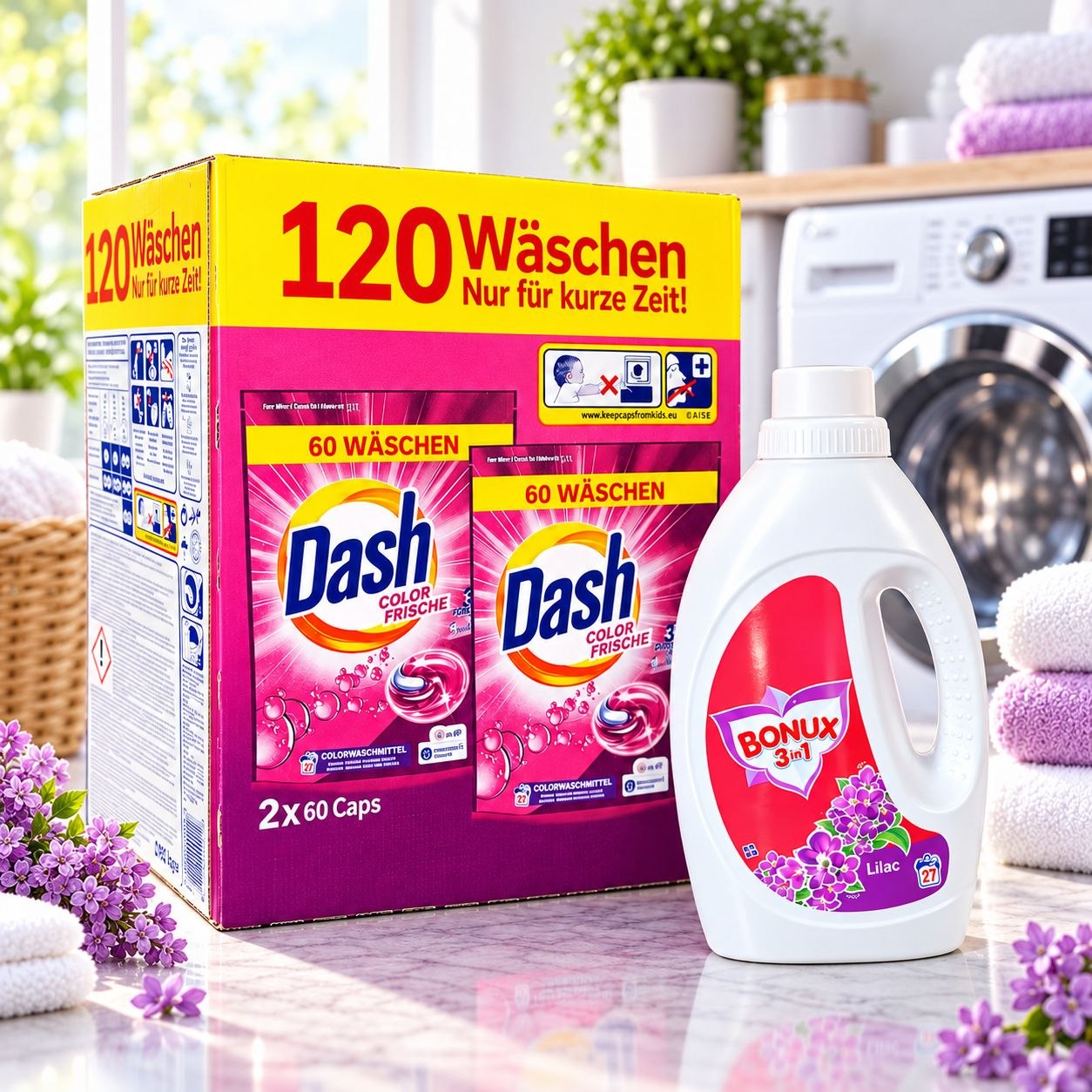 DASH CAPS (2х60шт+Bonux Gel) 3in1 Color Frische