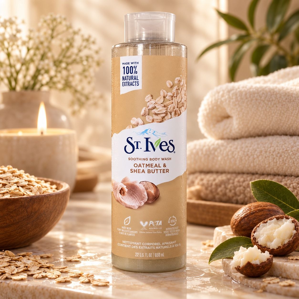St. Ives Oatmeal & Shea Butter гель для душа 650 мл