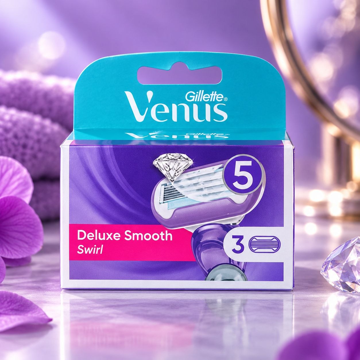 Gillette Venus Deluxe Smooth Swirl сменные кассеты 3 шт