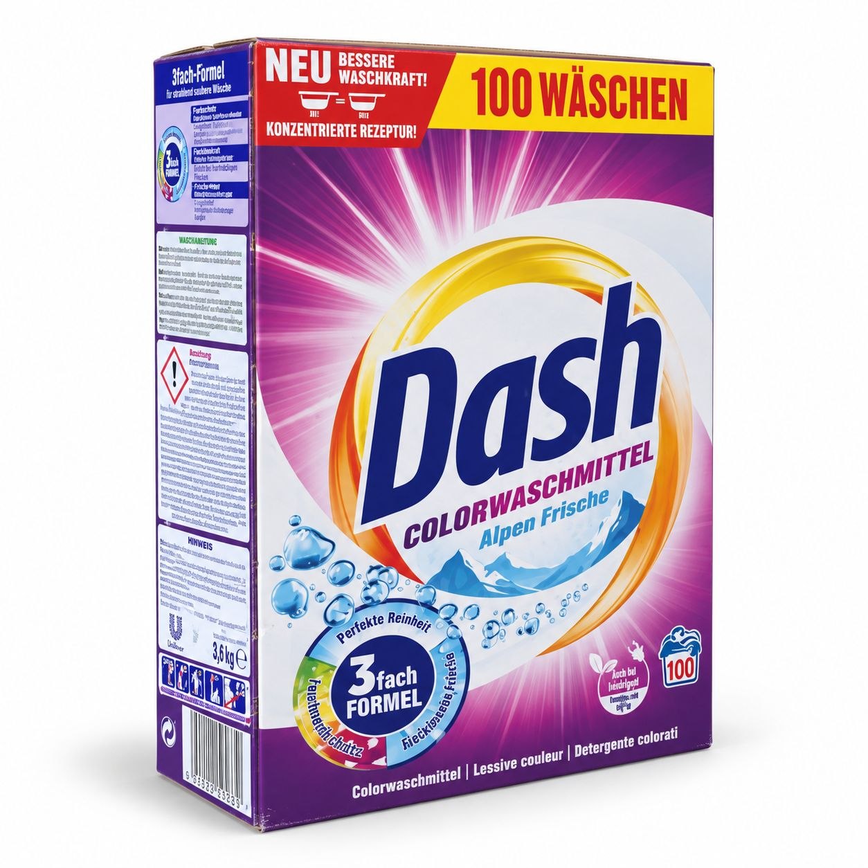 Dash Colorwaschmittel washing powder 5 kg / 100 washes - Обратная