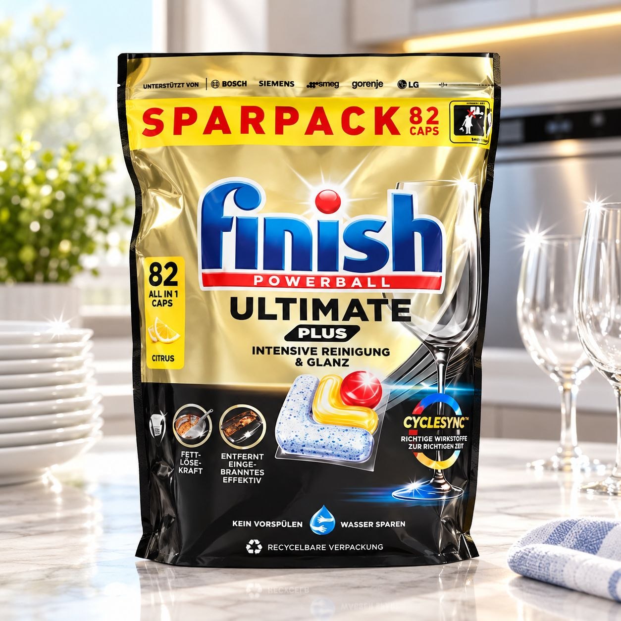 Finish Ultimate Plus Citrus капсулы для посудомоечной машины 82 шт