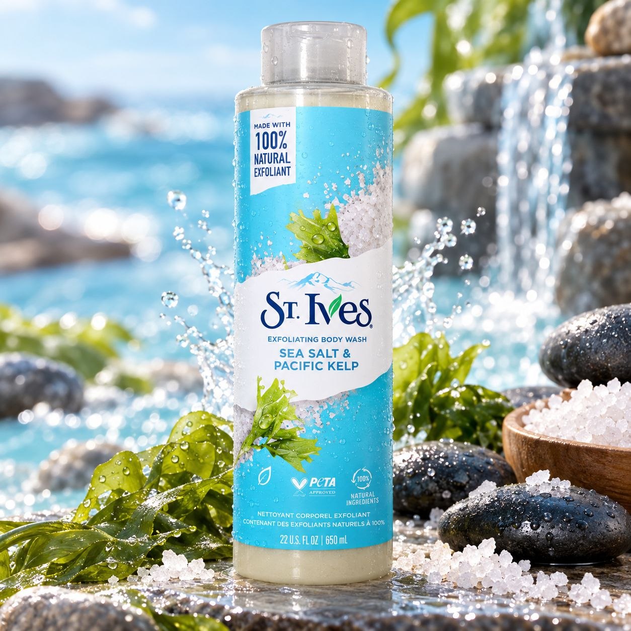 St. Ives Sea Salt & Pacific Kelp гель-скраб для душа 650 мл