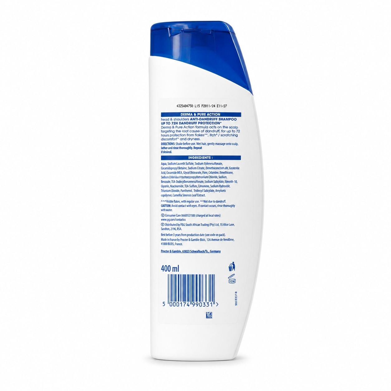 Head & Shoulders Menthol шампунь 400 мл - Обратная