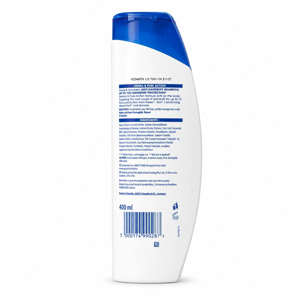 Head & Shoulders Dry Scalp шампунь 400 мл - Обратная