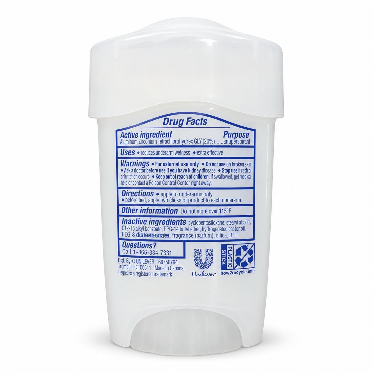 Degree Clinical Protection Stress Control антиперспирант 48 г - Обратная