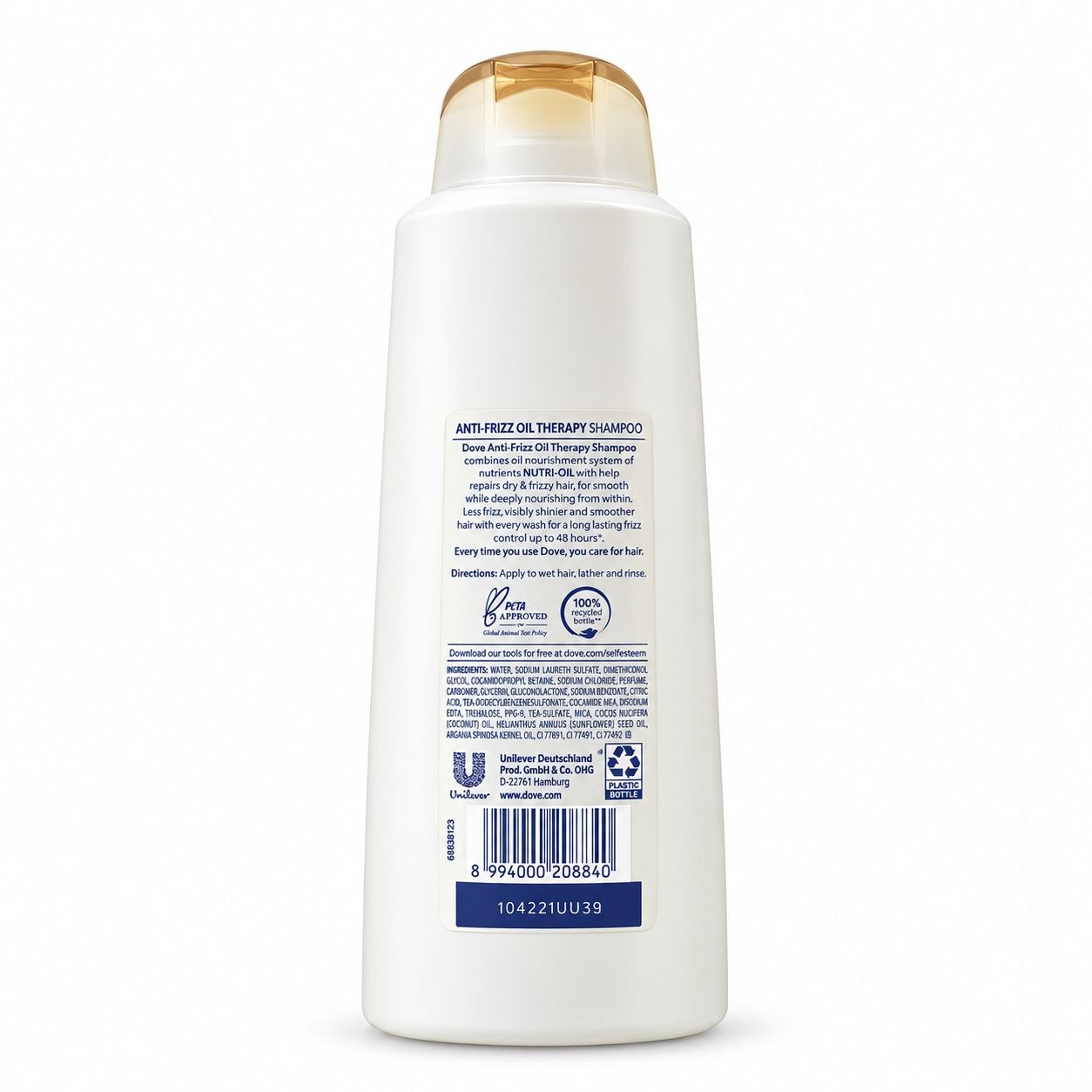 Dove Anti-Frizz Oil Therapy шампунь 600 мл - Обратная