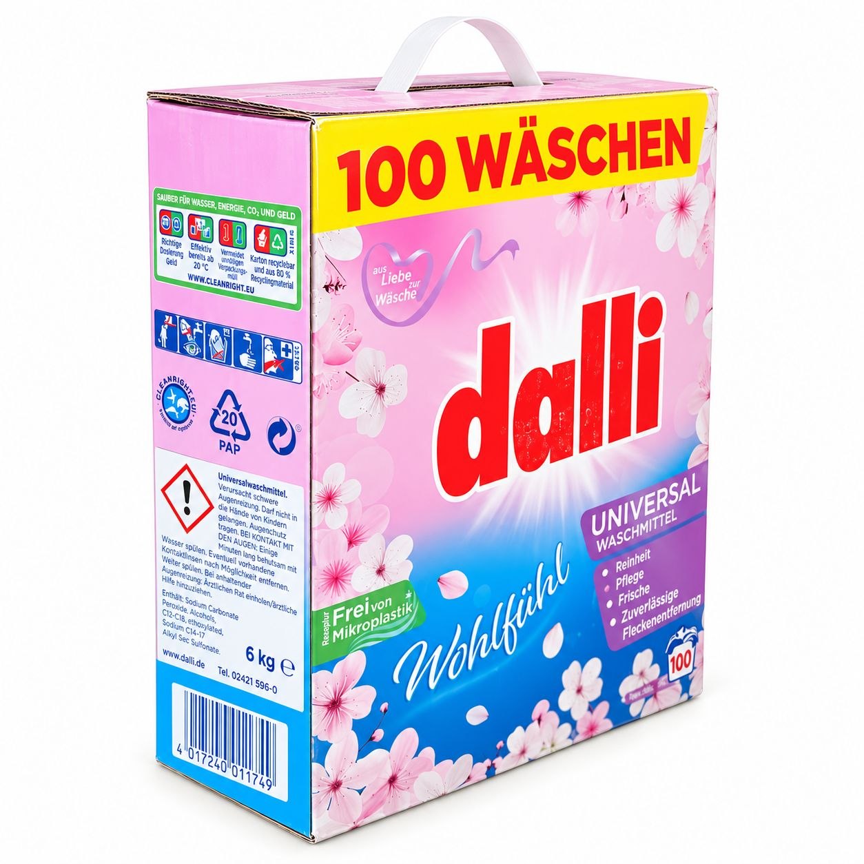 Dalli Universal Vollwaschmittel стиральный порошок 6 кг, 100 стирок - Обратная