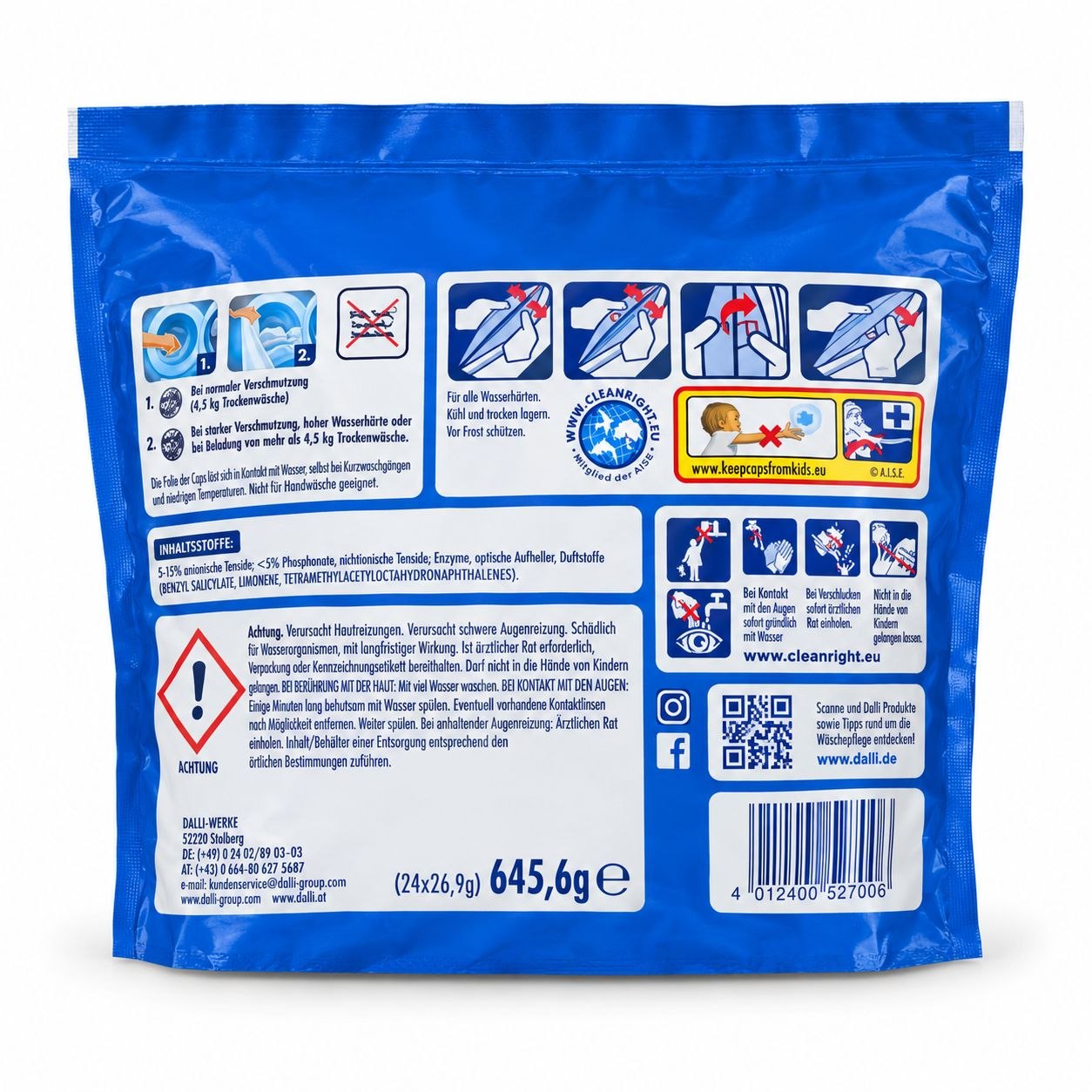 Dalli 3in1 Vollwaschmittel капсулы для стирки 24 шт - Обратная