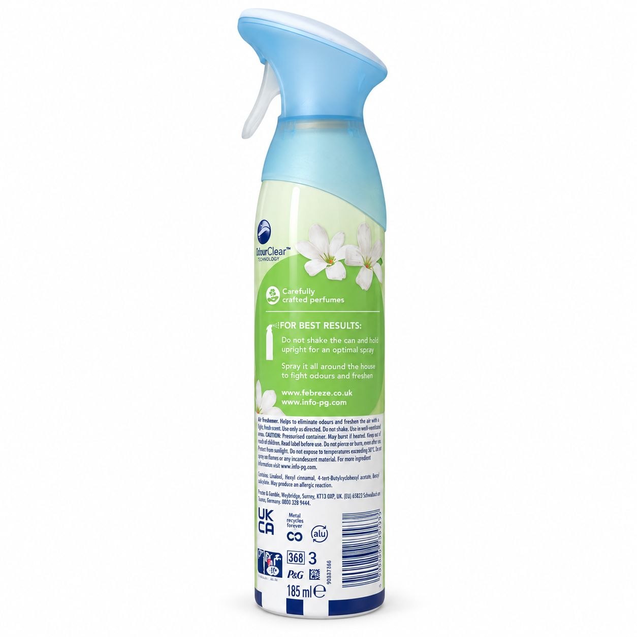 Febreze White Jasmine освежитель воздуха 185 мл - Обратная