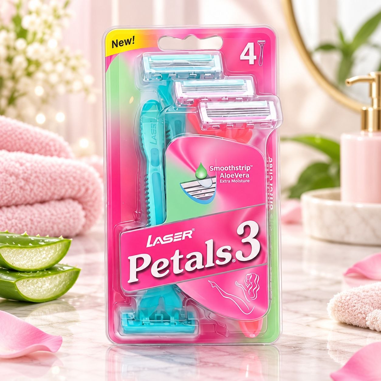 Lazer Petals-3 женские одноразовые станки 4 шт