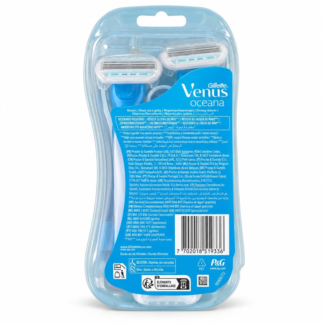 Gillette Venus Oceana одноразовые станки 3 шт - Обратная