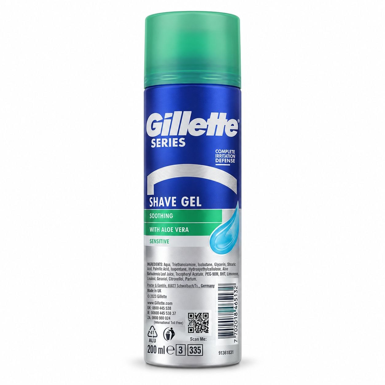 Gillette Sensitive гель для бритья 200 мл - Обратная