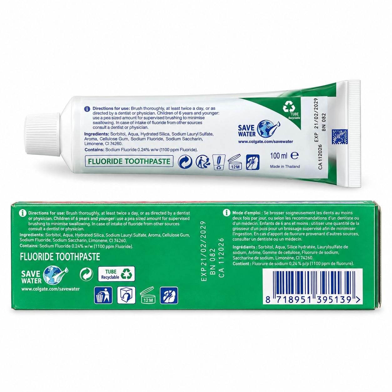 Colgate MaxFresh Clean Mint зубная паста 100 мл - Обратная