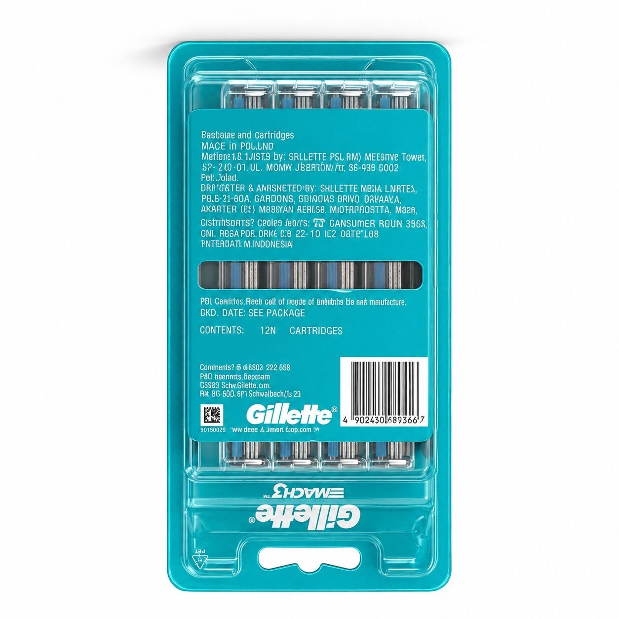 Gillette Mach3 сменные кассеты 12 шт - Обратная