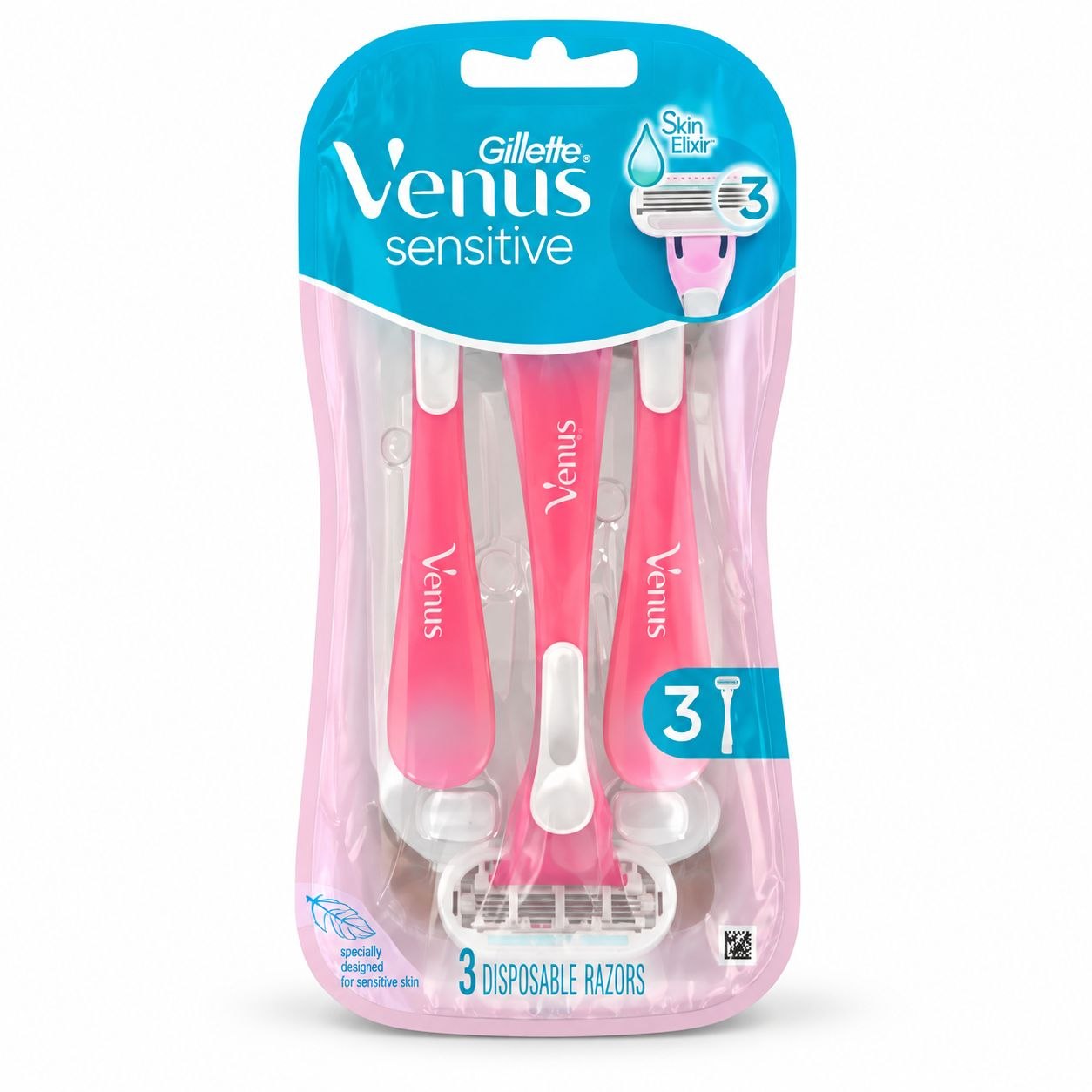 Gillette Venus Sensitive одноразовые станки 3 шт - Лицевая