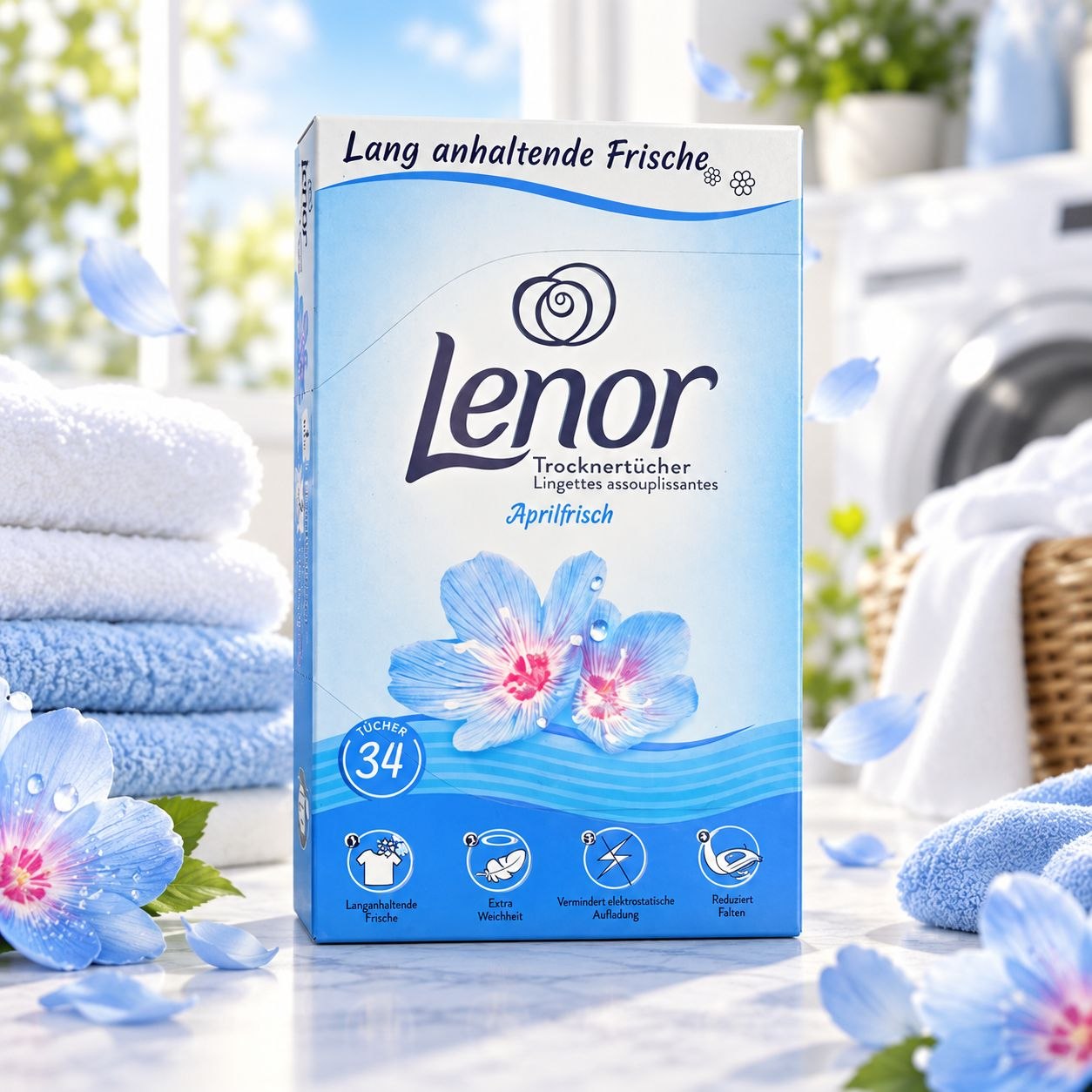 Lenor Aprilfrisch салфетки для сушильной машины 34 шт
