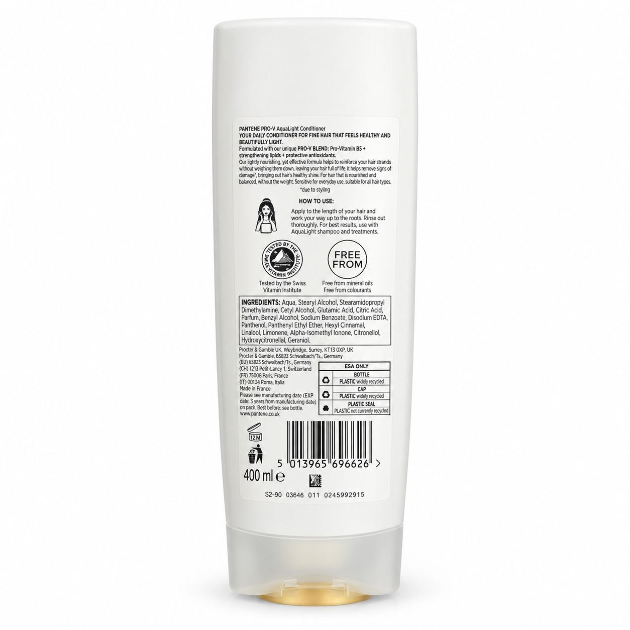 Pantene Aqua Light кондиционер для волос 400 мл - Обратная