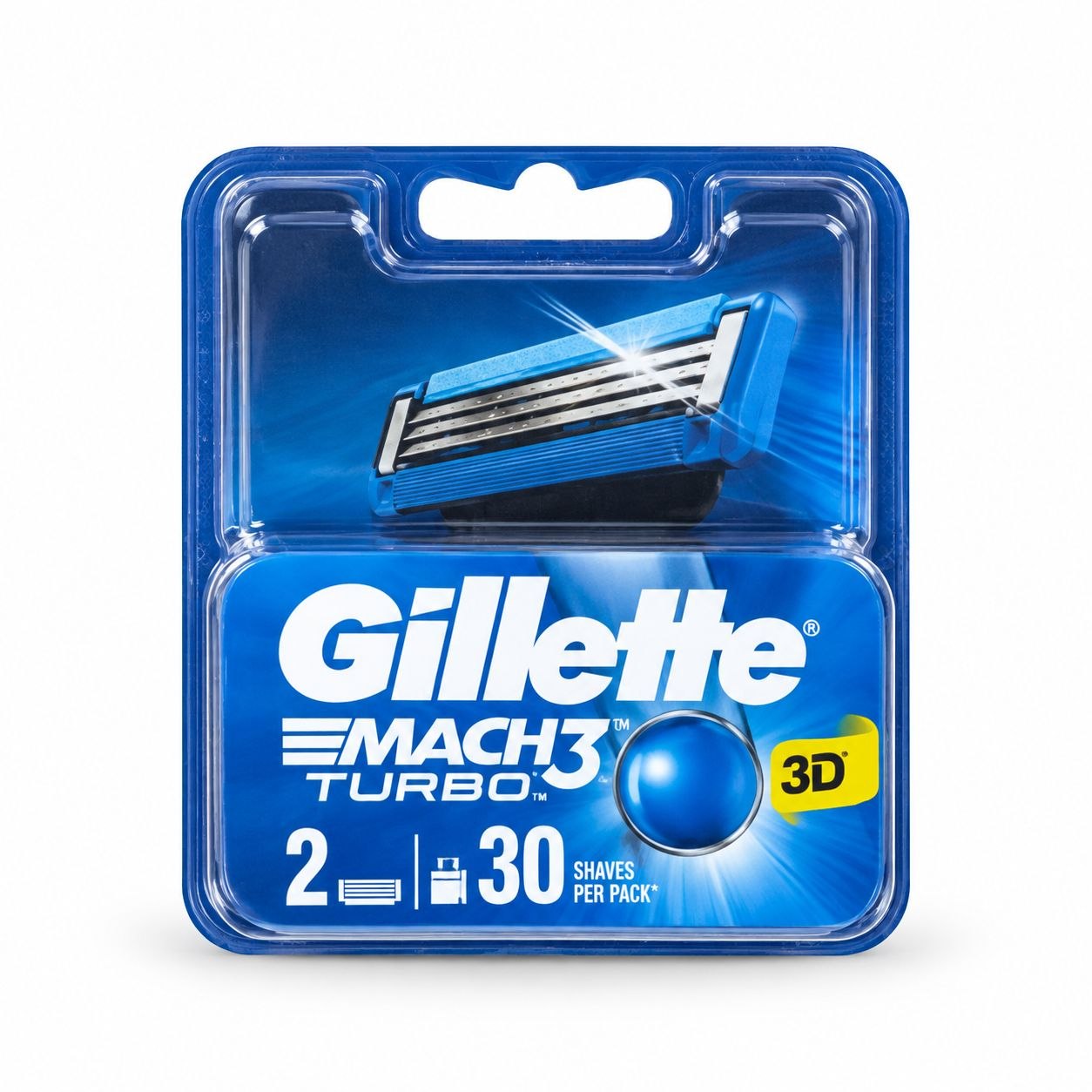 Gillette Mach3 Turbo сменные кассеты 2 шт - Лицевая