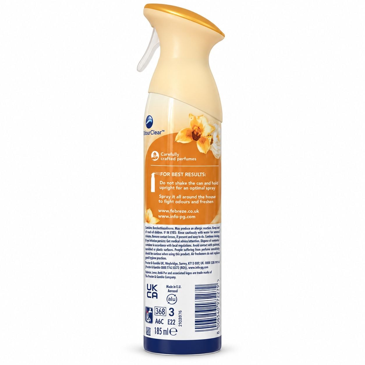 Febreze Gold Orchid освежитель воздуха 185 мл - Обратная