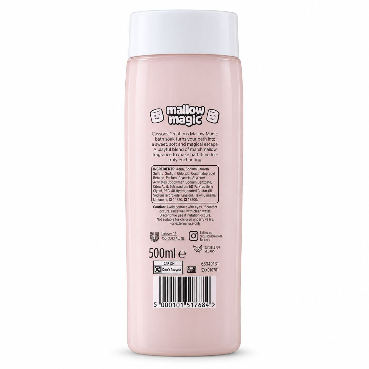 Cussons Creations Mallow Magic пена для ванны 500 мл - Обратная