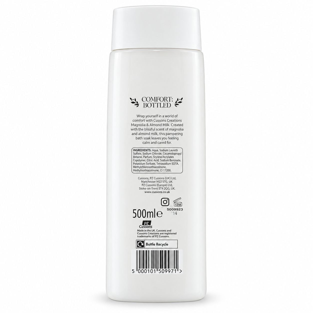 Cussons Creations Magnolia & Almond Milk пена для ванны 500 мл - Обратная