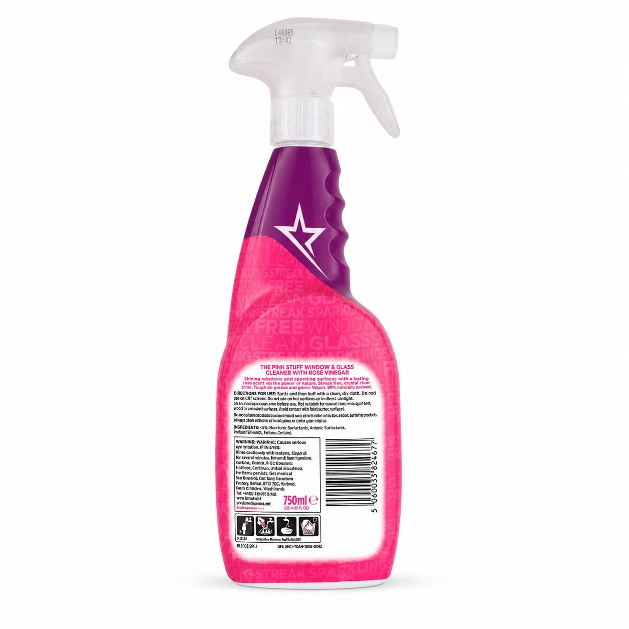 THE PINK STUFF Window Cleaner (750ml) Rose Vinegar - Обратная