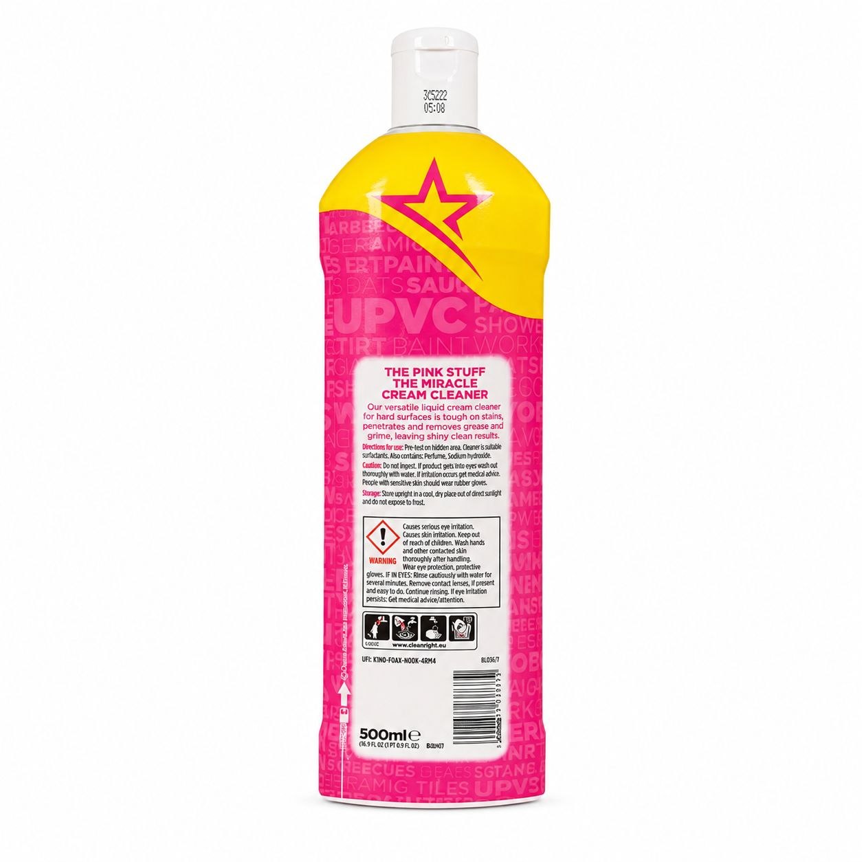 THE PINK STUFF Miracle Cream Cleaners (500ml) - Обратная