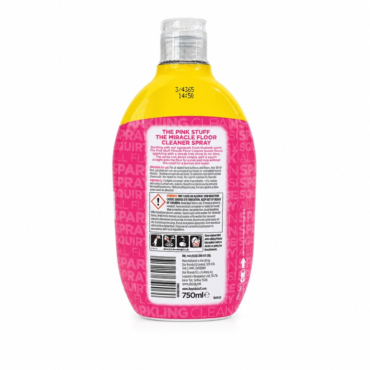 THE PINK STUFF Floor Cleaner Sprey (750ml) - Обратная