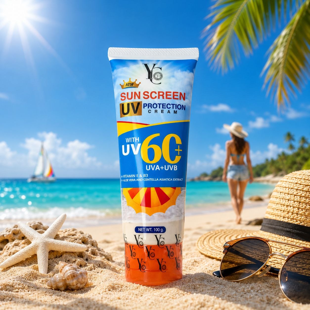 YC Sunscreen UV Protection SPF60 солнцезащитный крем 100 г
